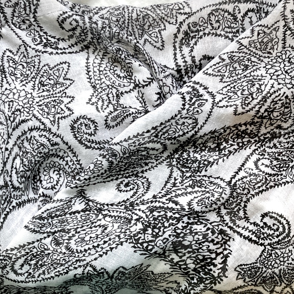 Target Black and white paisley print scarf.